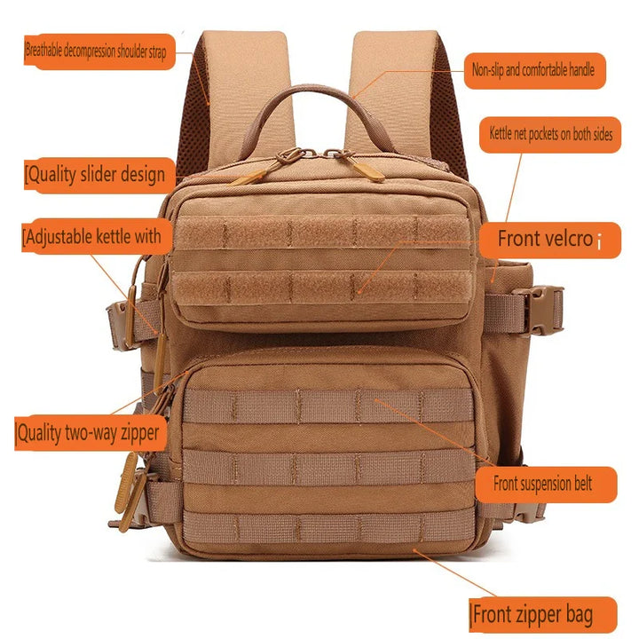Luvikno | Tactivo Mini-Ryggsekk 9L | MOLLE-Utendørs Ryggsekk | Kompakt & Holdbar | For Fotturer, Camping & EDC