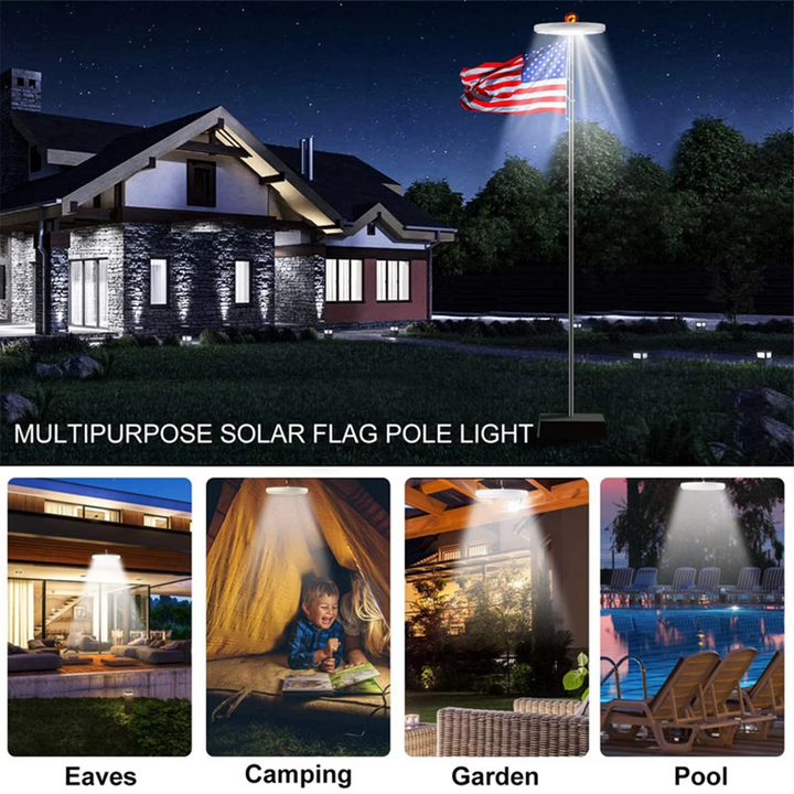 Elite Solcelledrevet LED-Flaggstang & Utendørslys Luvikno