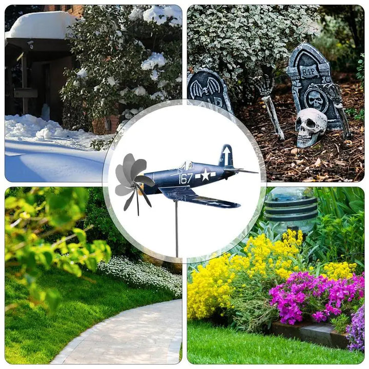 Luvikno | Vindspinner AeroTwist | Flyhage Vindmølle laget av rustfritt stål | Værbestandig & roterer i vinden | For hage, terrasse & balkong