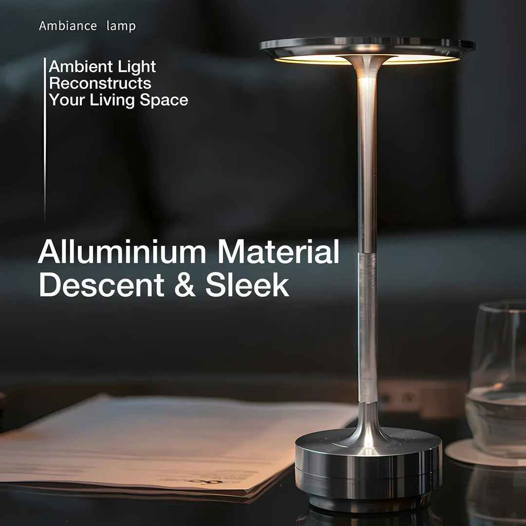 Luvikno | Trådløs oppladbar moderne aura bordlampe med berøringskontroller | Trådløs LED-lampe for moderne sidebord og kontorpulter | Minimalistisk bordlampe