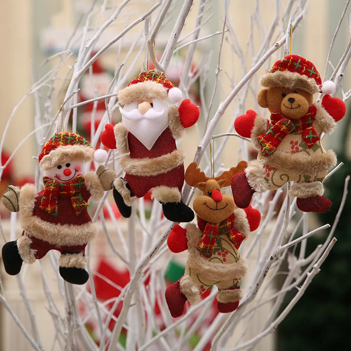 Juletrær Ornamental Sett – Juledekorasjon med Julenisse, Reinsdyr og Snømann | Luvikno