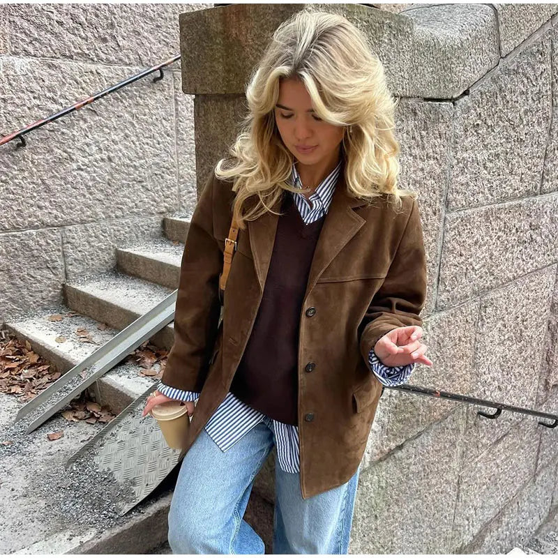 Luvik | Elegant Brun Ull jakke