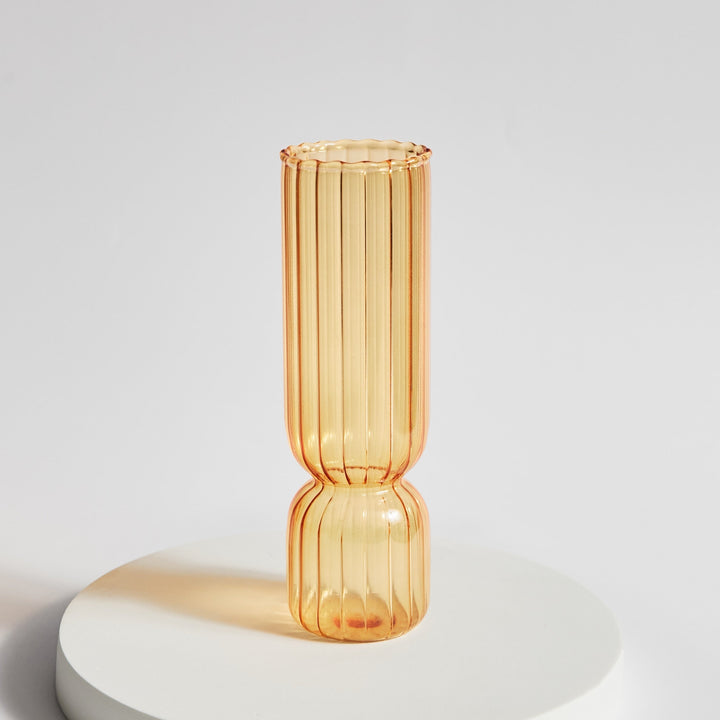 Scallop Cylinder Glass Vase | Luvikno