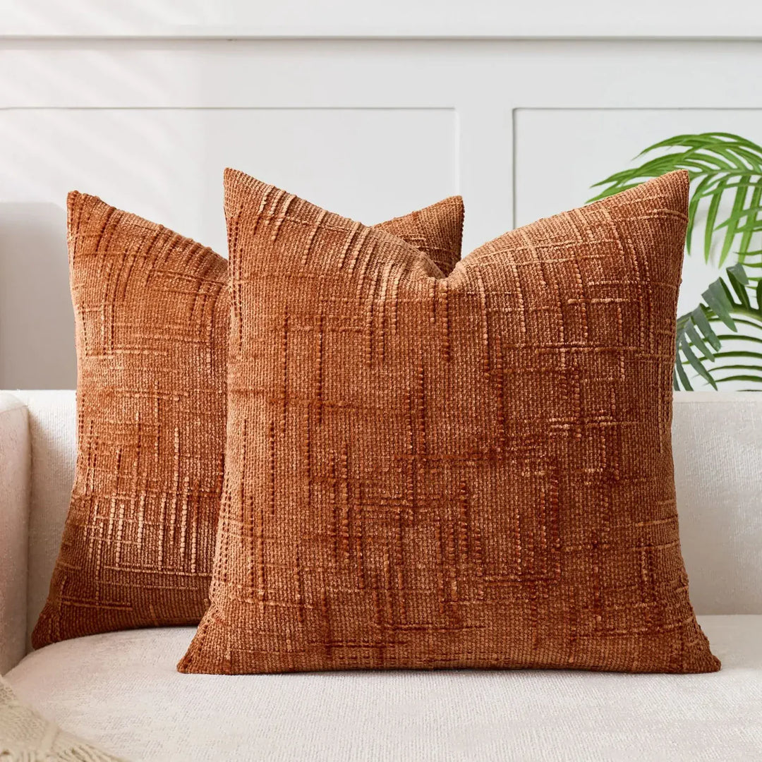 Chenille Sofa putevar – Myk ensfarget design | Elegant dekorasjon for stue & soverom | Luvikno