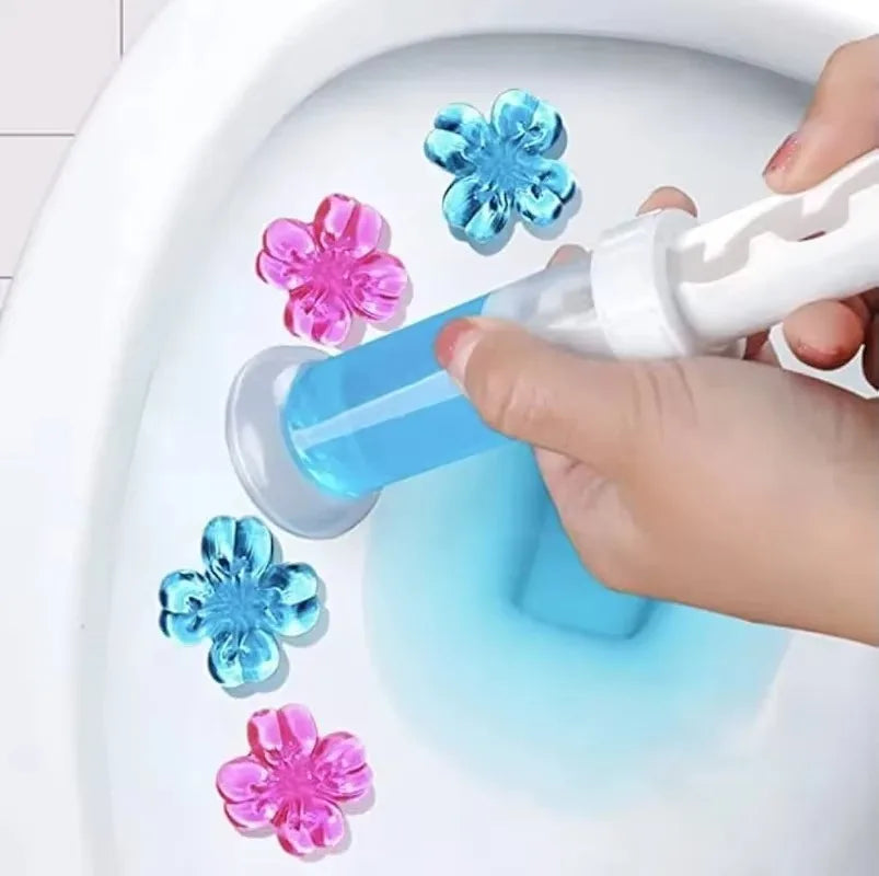 Luvikno | BloomFresh WC-Gel Flowers | Duftgel for Toalett & Urinal | Rensende, Antibakteriell & Dekorativ | 12 Blomster per Stift