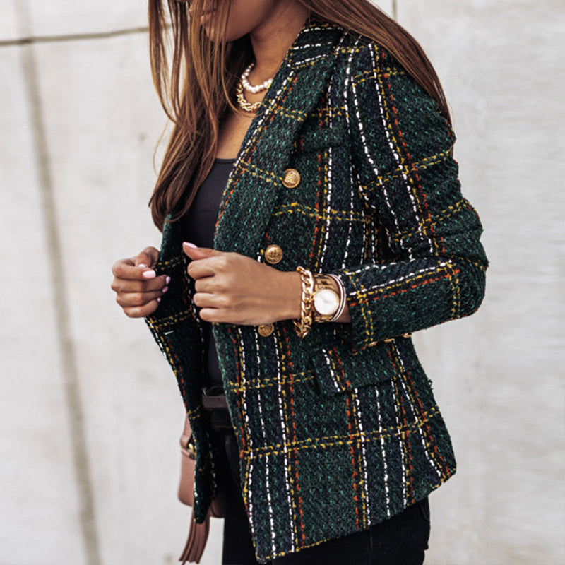 Luvik | Elegant rutete blazer for kvinner