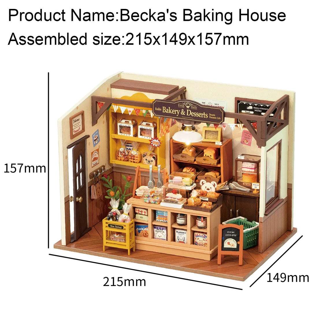 Miniatyr Kafé Tre AssemLuviknoy DIY Bakeri Sett | Luvikno