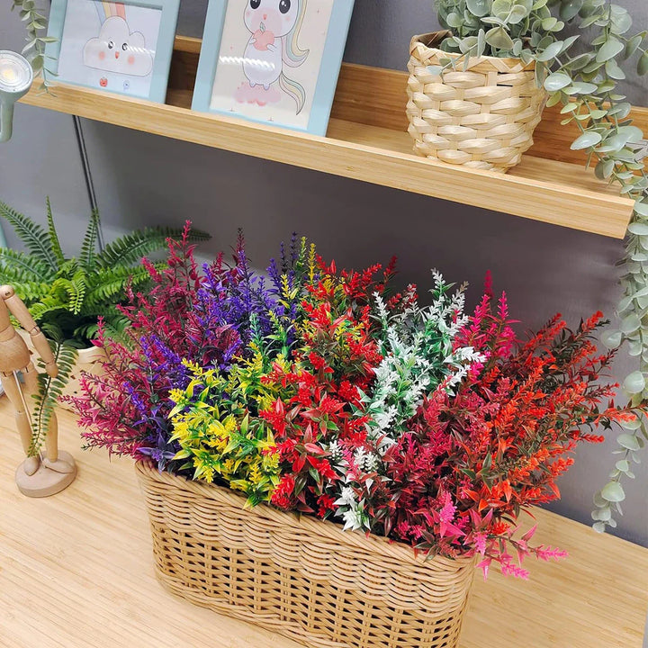 Luvikno | Florabell 12 Delt Sett Kunstig Lavendel | Kunstige Planter for Bryllup, Vaser, Garlands & Dekorasjon | For Innendørs & Utendørs