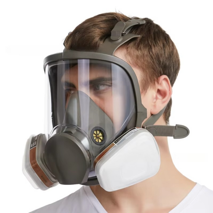 Omfattende helansikts respirator sikkerhetsgassmaske med anti-dugg beskyttelse Luvikno