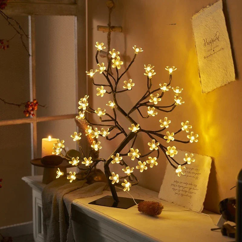 LED Blossom Tree Lampe – Kirsebærblomst Design for Stue og Soverom Dekorasjon | Luvikno