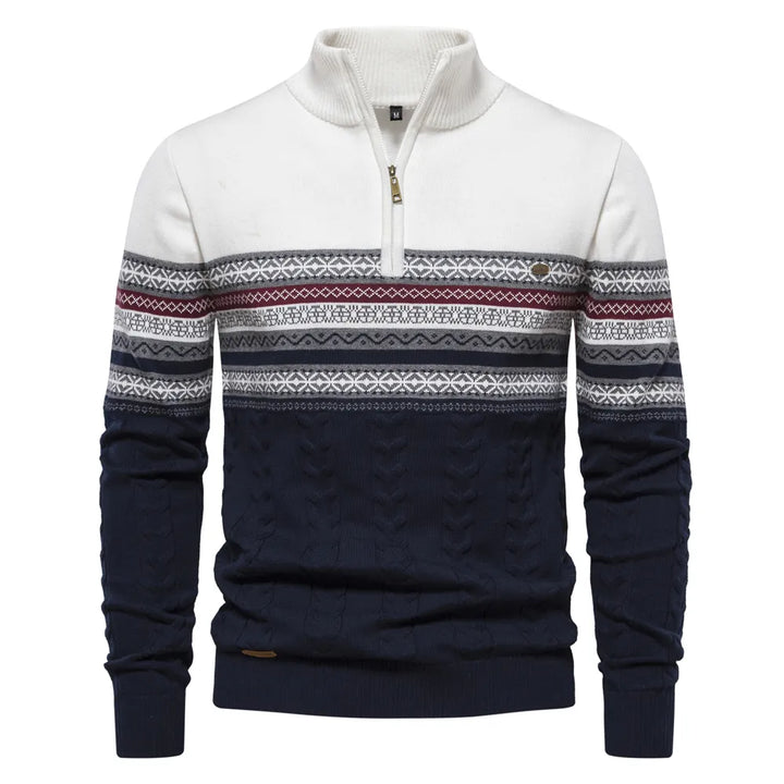 Luvik | Sweatshirt - Herre retro-mønstret collegegenser med behagelig og unik design