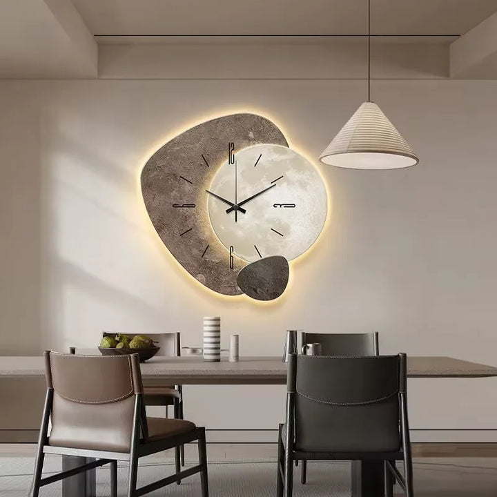 Luvikno | Skandinavisk Luksuriøs Veggklokke – Moderne Design med Belysning