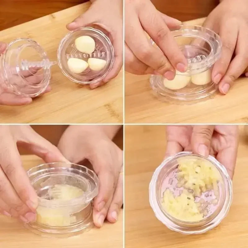 Luvikno | Twistico Hvitløkshakker | Manuell & Multifunksjonell | Kompakt & Praktisk | Ø 7.5 cm