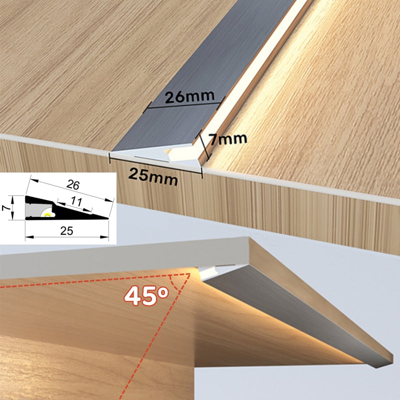 Usynlig overflate aluminium tynn lysplate | Luvikno