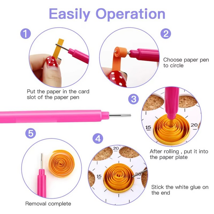 Quilling Paper Tool Set with Spalter Pen, Tweezers, Needle Plates, and Craft Accessories – 7, 6, or 12 Piece Kit Luvikno