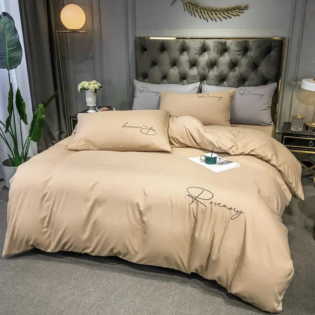 Luvikno | EmbroiLux Sengetøy - Elegant luksus dyne trekk med broderi design