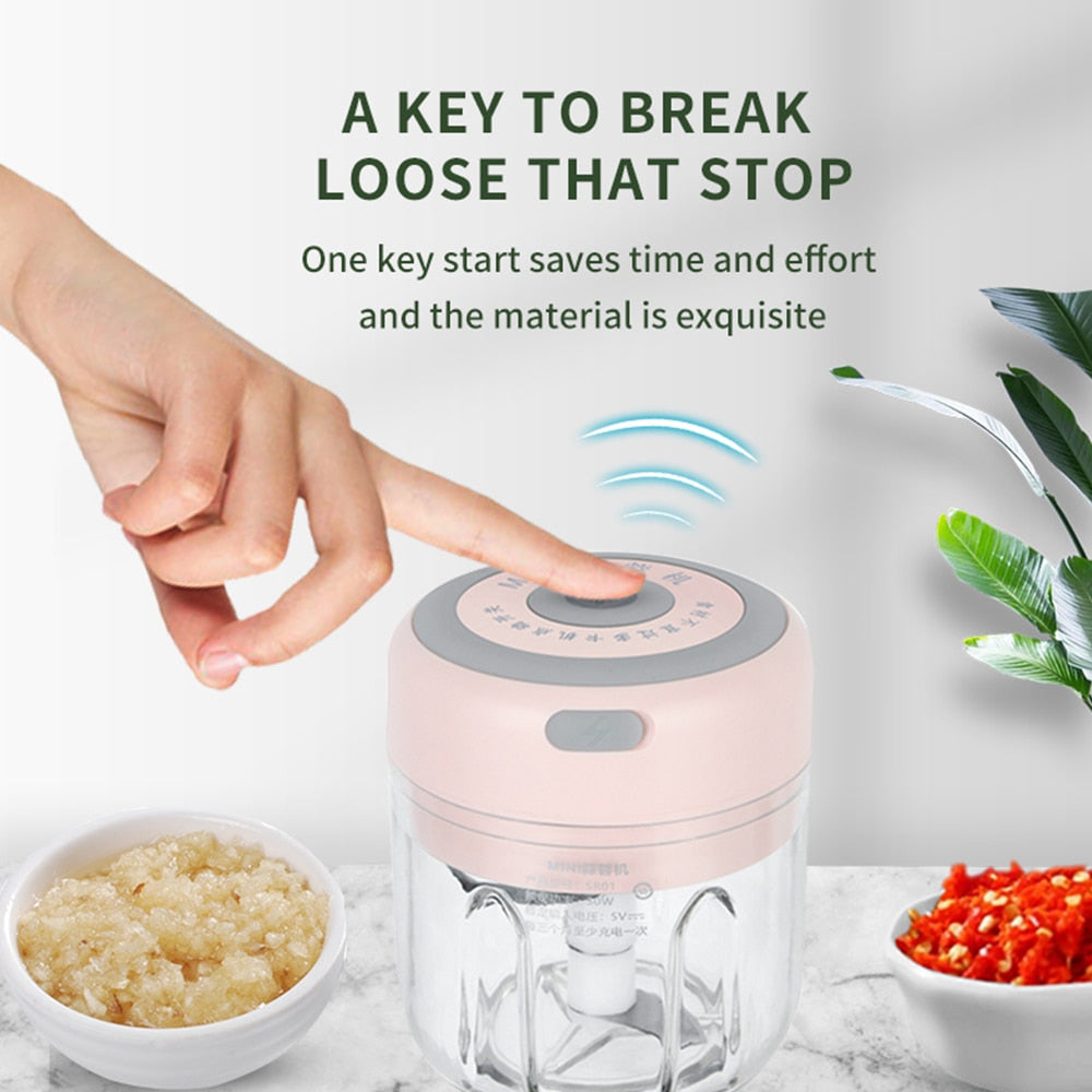 Mini Elektrisk Hvitløkshakker 100mL | Luvikno