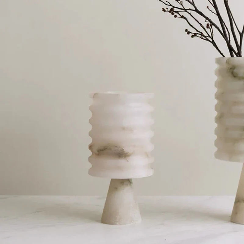 Hvit Onyx Blomster Vase Luvikno