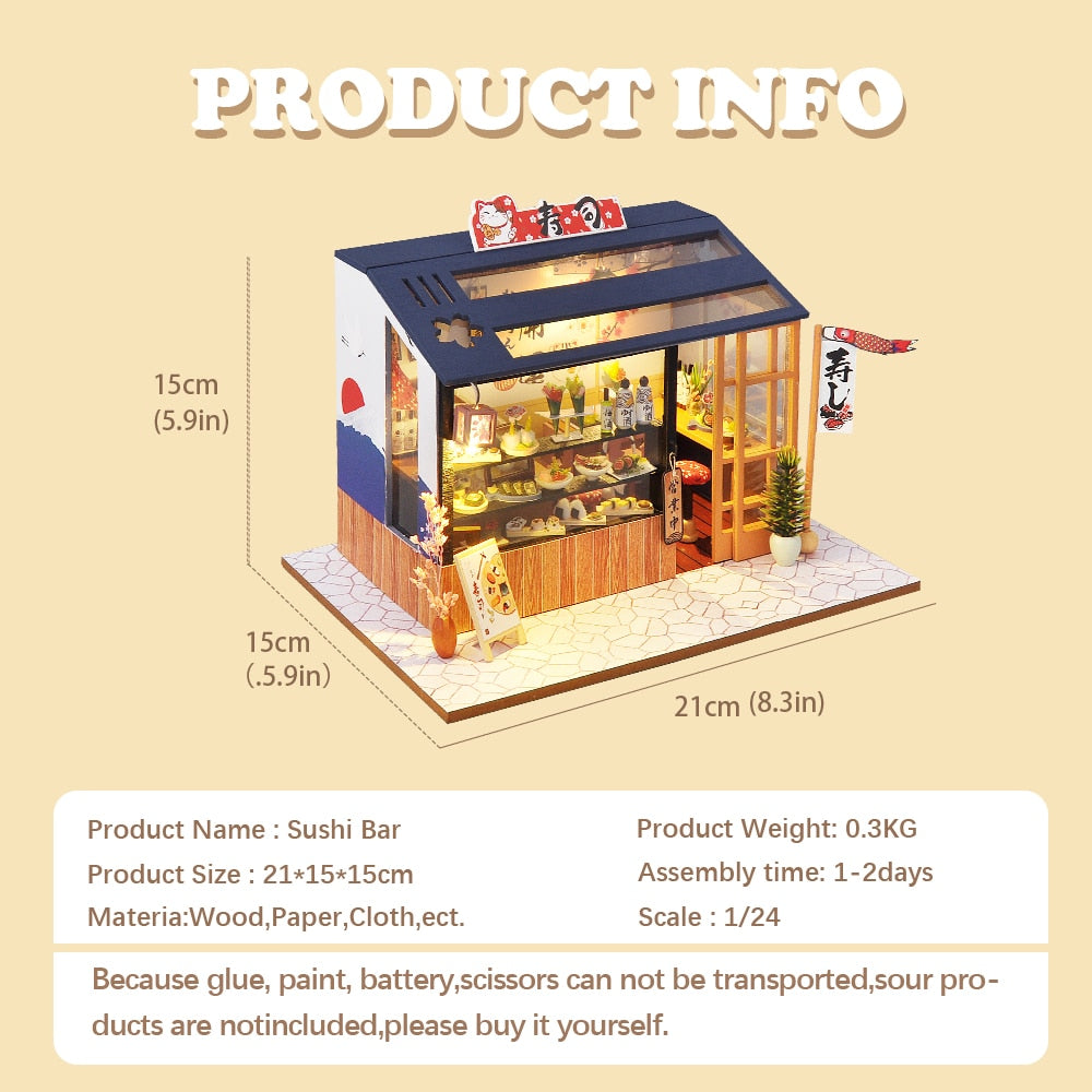 Miniatyr DIY japanske bygge leker kit | Luvikno