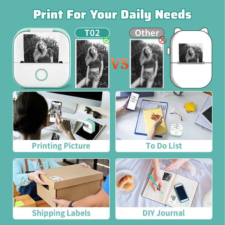 PocketPrint Mini – Bærbar termisk fotoprinter uten blekk | Luvikno