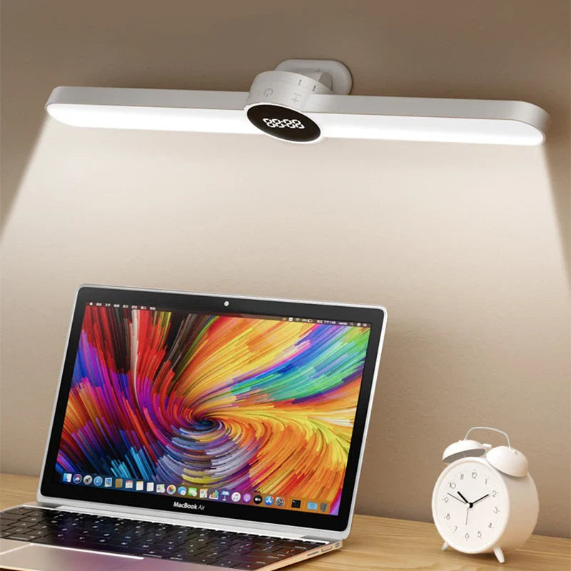 Luvikno | LED Skrivebord Lampe ClarioMag | Med Klokke & Alarm | Magnetisk & USB Oppladbar | Trinnløst Dimmbar | 35 cm