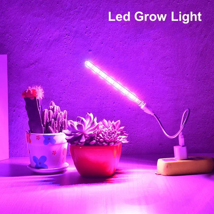 Luvikno | LED Plante Lys GrowNova FlexLight | USB Plante Lys 5V | Full Spektrum med Fleksibel Arm | For Innendørs Drivehus & Hydroponikk