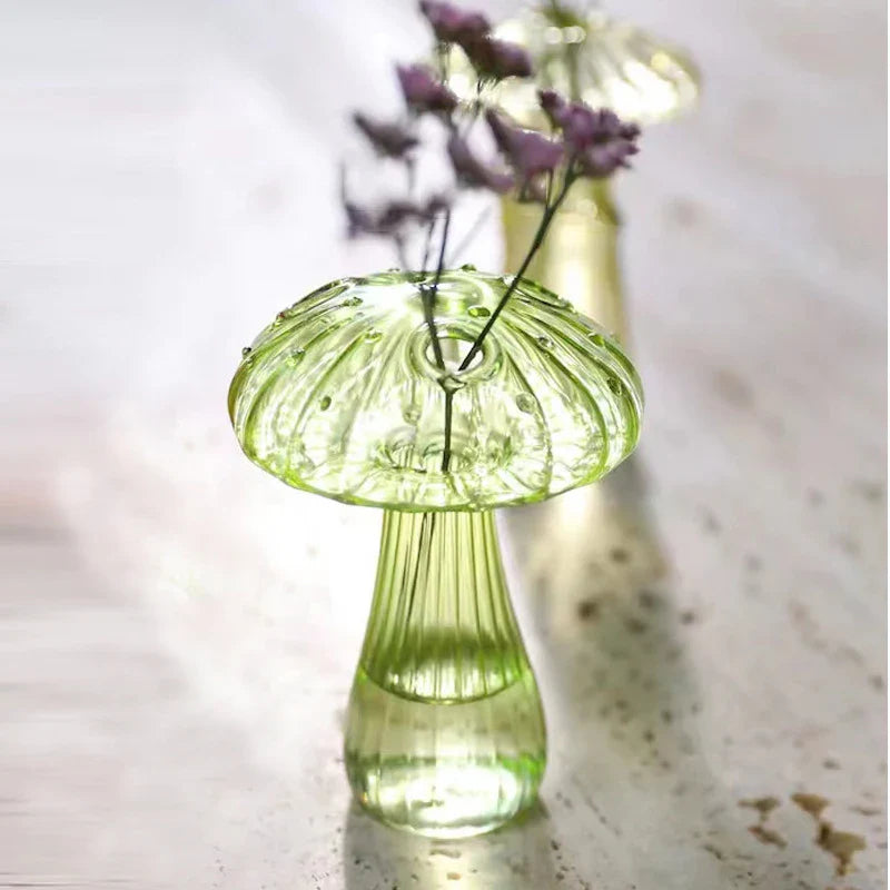 Luvikno | Glass Flora Soppvase laget av Farget Glass | Kreativ Design for Hydroponikk & Dekor | Håndpolert & Transparent | 12×10 cm