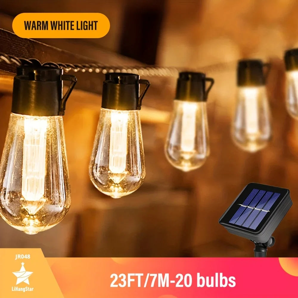 Luvikno | LED Solar String Lights SolaLuma | Vanntett IP44 | For Hage, Terrasse & Camping | Automatisk Belysning