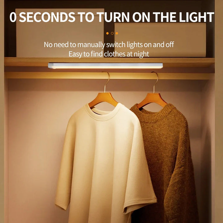 Luvikno | SenseLite Motion LED | Oppladbart sensorl light med magnetfeste | Varme hvit | For skap, seng og gang