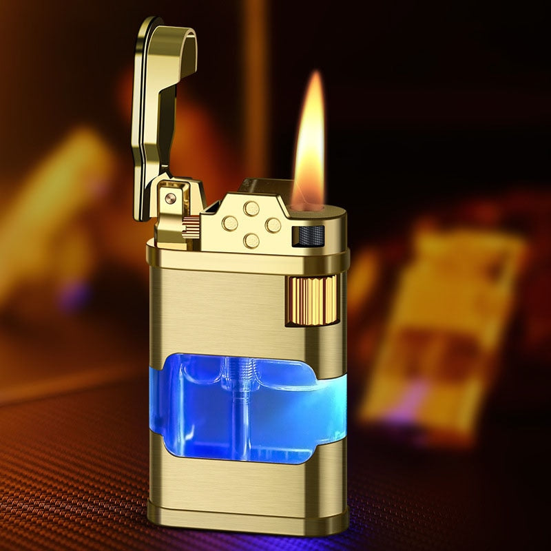 Blå Flamme Metall Vindproof Gass Lighter | Luvikno
