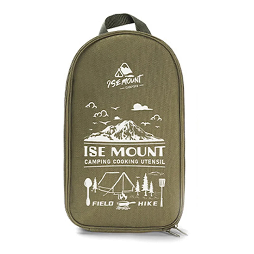 Luvikno | TerraChef AdventureKit Camping Kjøkkensett 9-delt | Inkl. oppbevaringspose | Rustfritt stål utendørs matlagingsutstyr | For camping, fotturer og grilling