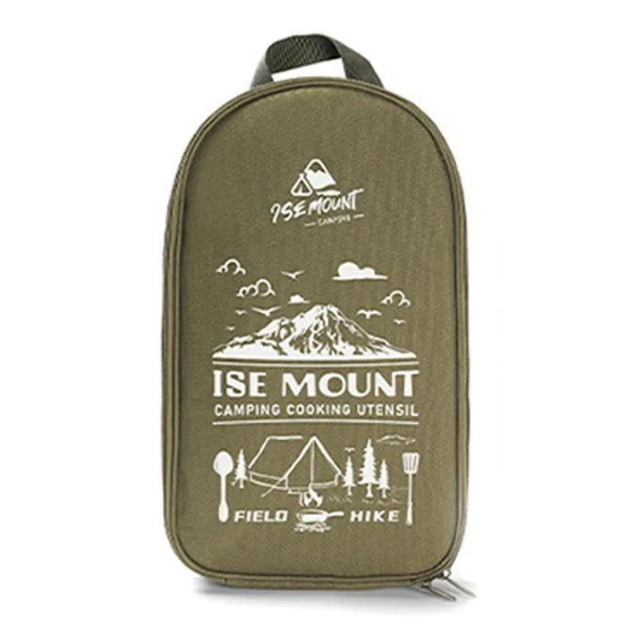 Luvikno | TerraChef AdventureKit Camping Kjøkkensett 9-delt | Inkl. oppbevaringspose | Rustfritt stål utendørs matlagingsutstyr | For camping, fotturer og grilling
