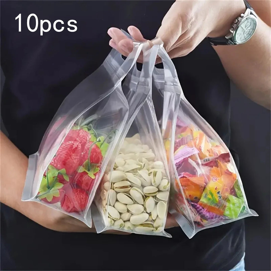 Luvikno | EcoPouch oppbevaringsposer | Gjenbrukbare & lekkasjesikre | For frukt, grønnsaker, snacks & mer | Sett med 10