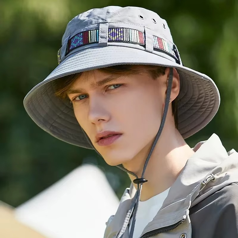 Stripete Boho-stil Sommer Solhatt - Unisex Bred Skjerm Utendørs Caps Luvikno
