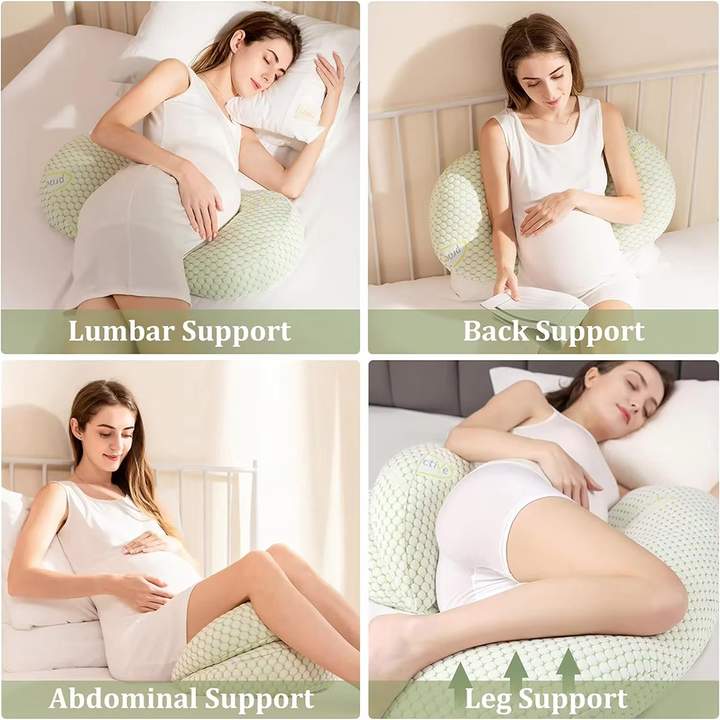 ComfyMama U-formet graviditetpute – Full kroppsstøtte & vaskbart trekk | Luvikno