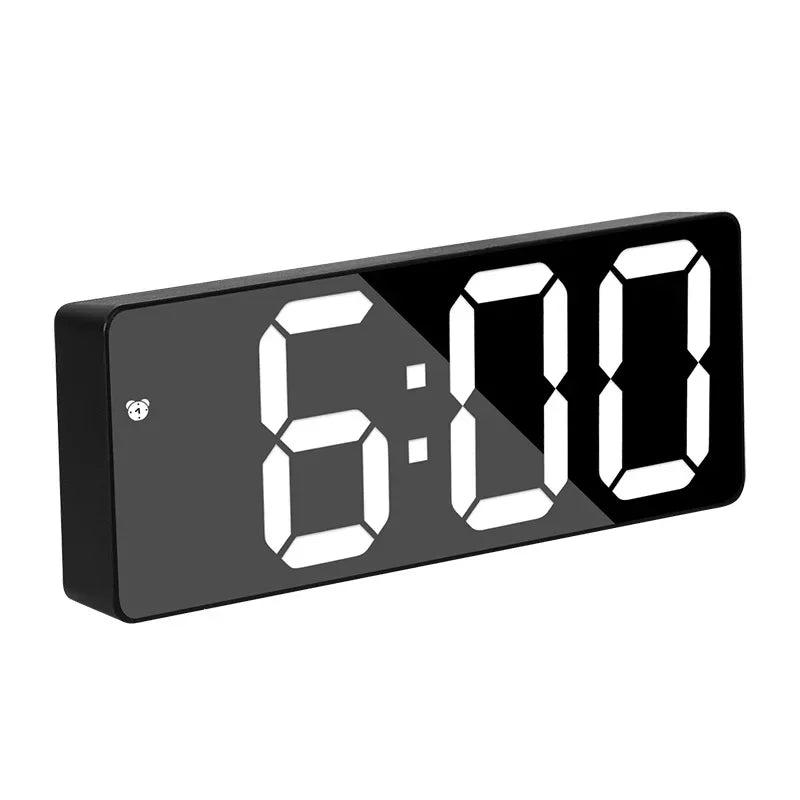 Moderne Elektronisk Speilvekkerklokke med LED-display, Alarmfunksjon og Temperaturvisning – Stilig Digital Klokke for Soverom og Kontor | Luvikno