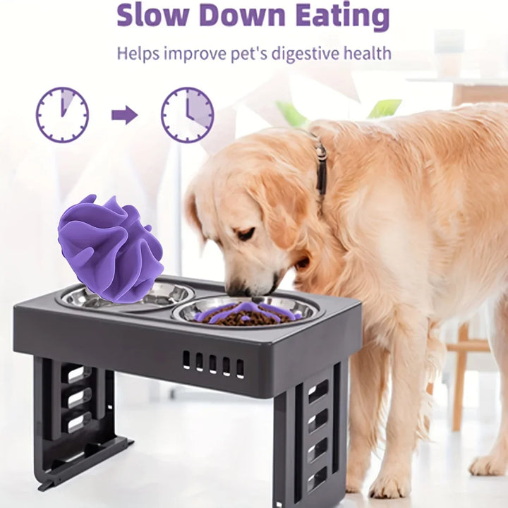 Luvikno | Mindrauf Slow-Feeding Insert for Dog Bowls | Fremmer sunn fordøyelse & mental stimulering | Laget av myk silikon | Passer for alle størrelser