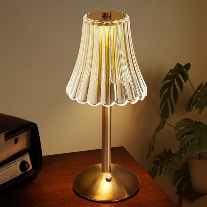Golden Crystal Table Lamp - Aurora Luxe | Luvikno