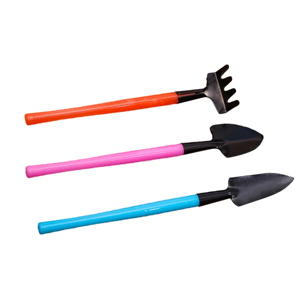 Luvikno | Florinita 3-delt Mini Hageredskapssett | Håndspade, Rive & Spade | For Stueplanter & Bonsai | 22 cm Lengde