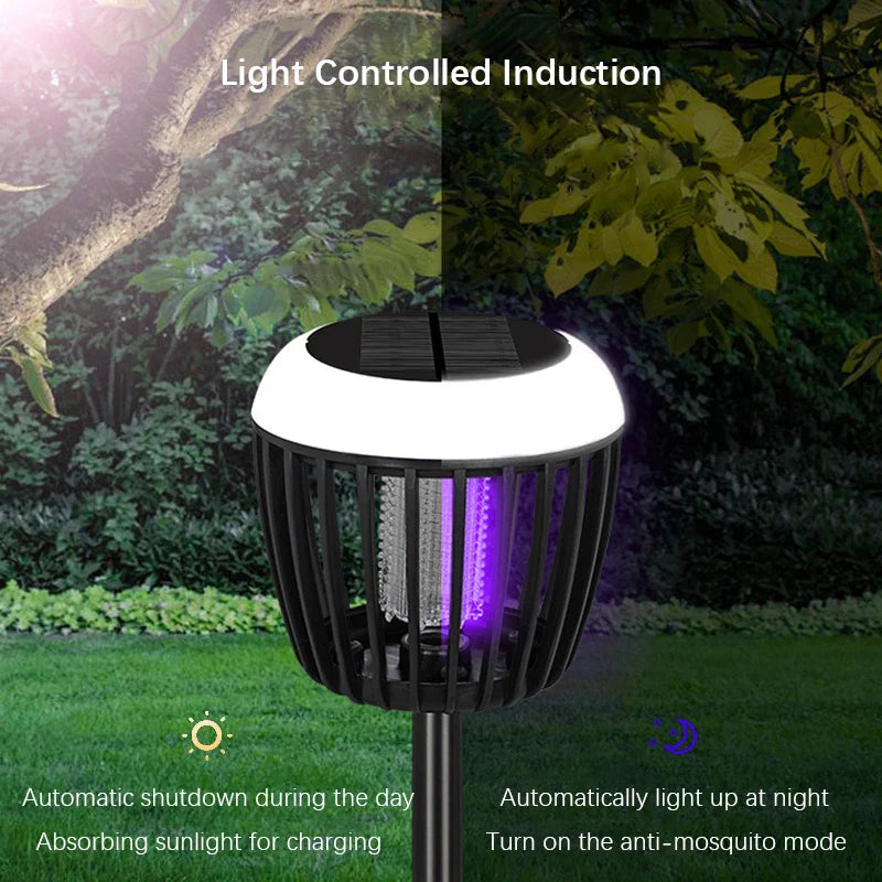 Luvikno | SolGuardia Sol Insektlampe | Intelligent Lyskontroll | Anti-Myg med UV Lys & Høyt Spenningsnett | For Hage & Camping