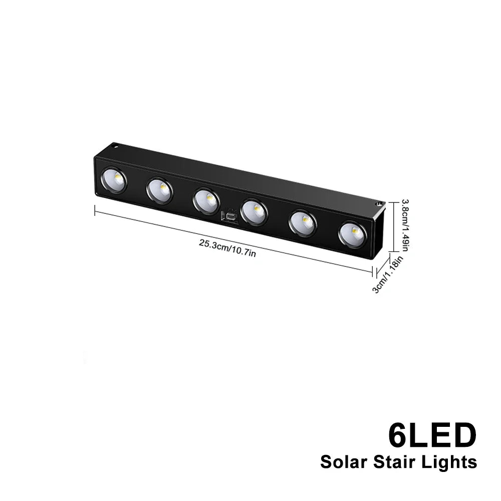 Luvikno | Solavera LumiFence Sollys | 4-delt sett LED utendørslys | IP54 værbestandig | Aluminium | For hage, gjerde & terrasse