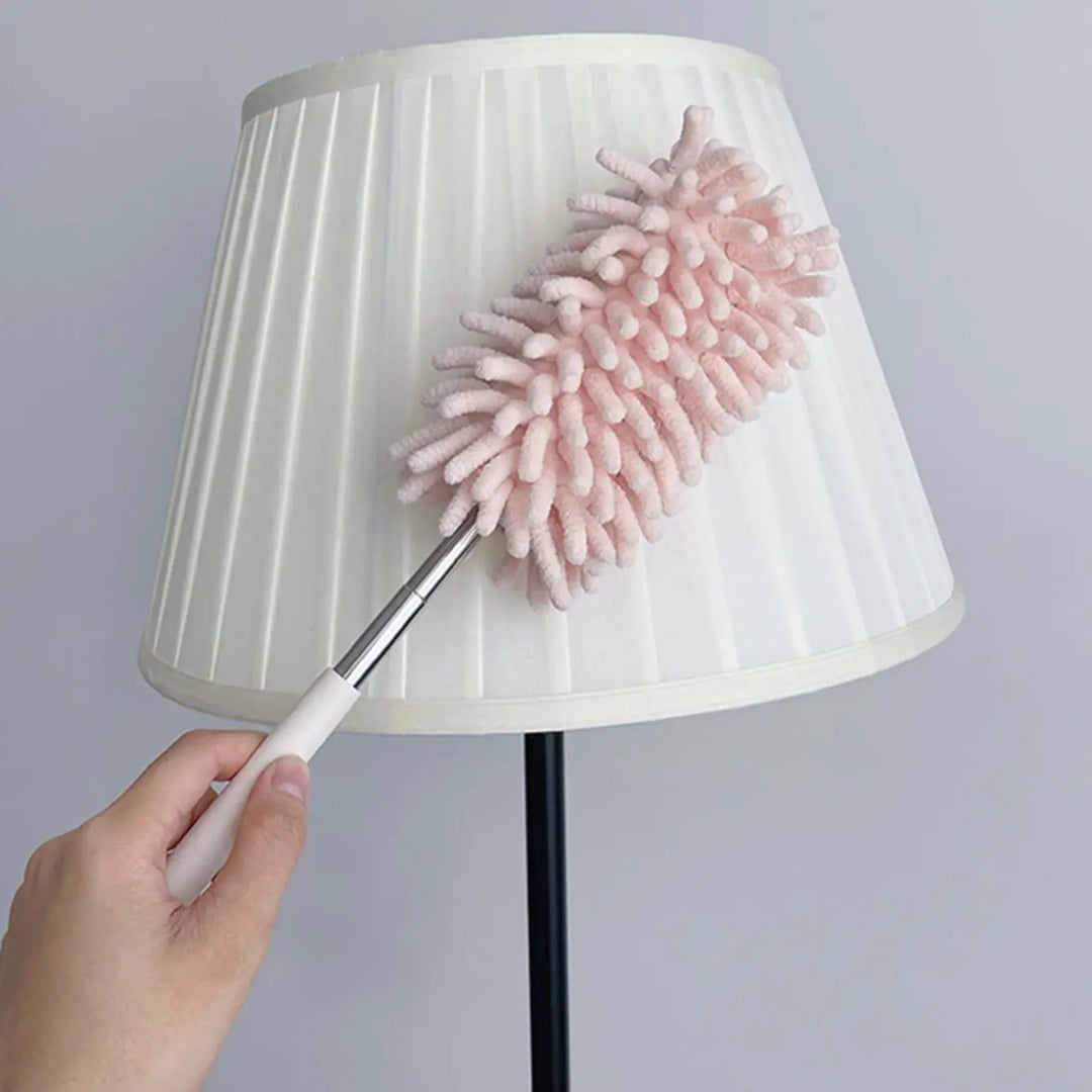 Luvikno | DUSTELLA Teleskopisk Støvklut | Utvidbar opptil 80 cm | Mikrofiber Chenille & Rustfritt Stål Håndtak – For Tak, Møbler & Hjørner