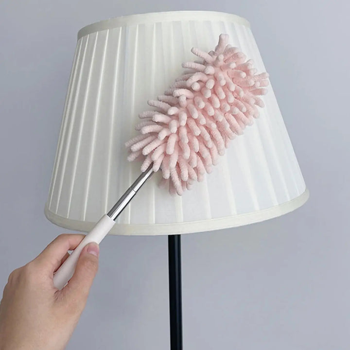 Luvikno | DUSTELLA Teleskopisk Støvklut | Utvidbar opptil 80 cm | Mikrofiber Chenille & Rustfritt Stål Håndtak – For Tak, Møbler & Hjørner