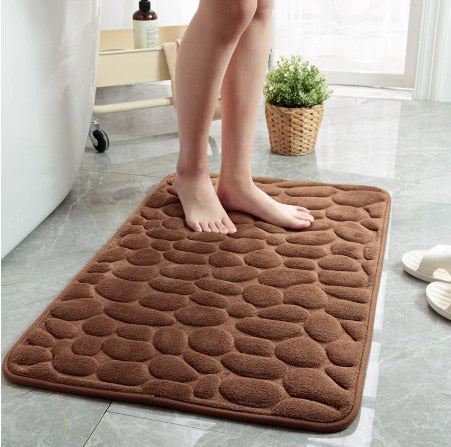 Pr embossed sklisikkert badematte med minneskum komfort | Luvikno