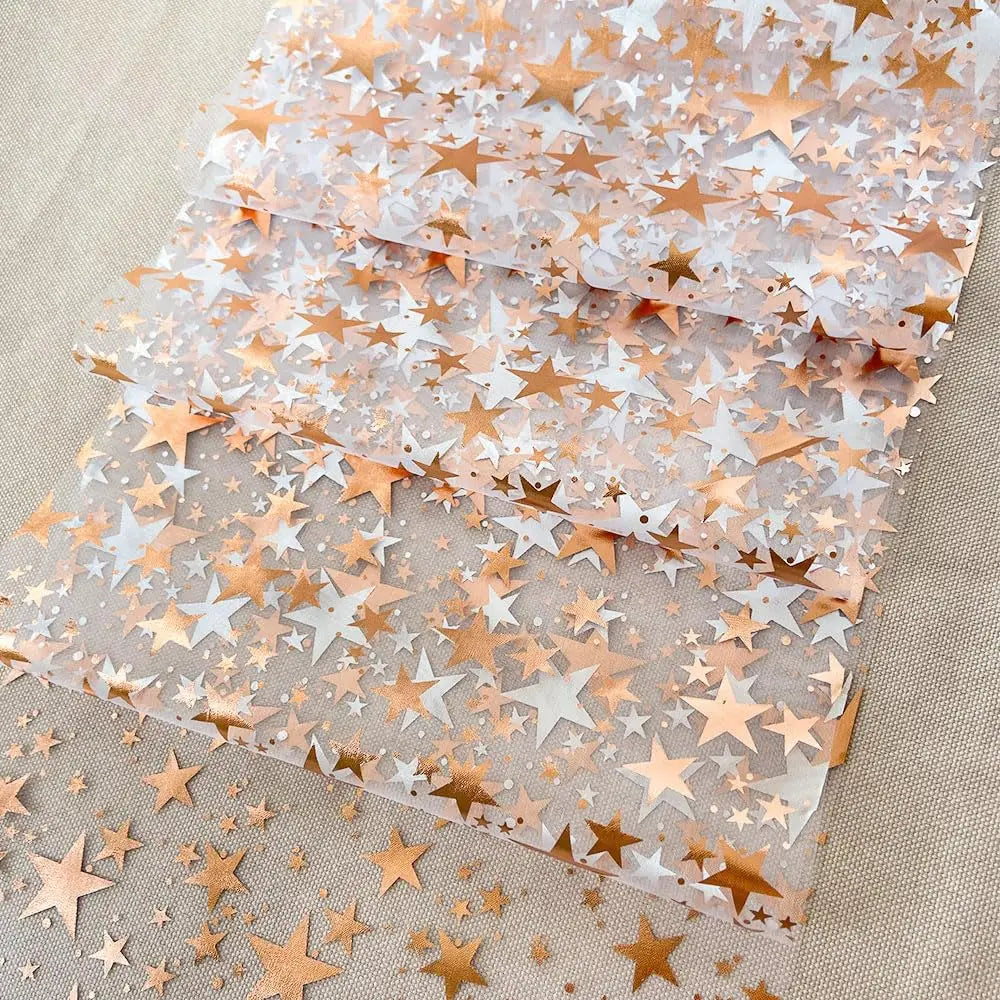 Funklende Bordløper "StellaLuxe" | Gull, Roségull eller Sølv | Metallisk Glitrende Nettløper med Stjernesymbolmønster | For Fester & Middagsdekorasjon Luvikno