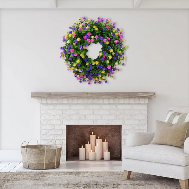 Kunstnerisk Blomsterkrans for Frontdør, Vindu og Sesongbasert Hjemmedekorasjon Luvikno
