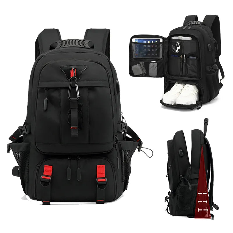 TechTrek Pro Explorer Ryggsekk med USB-port – 50L-80L reise kapasitet | Luvikno