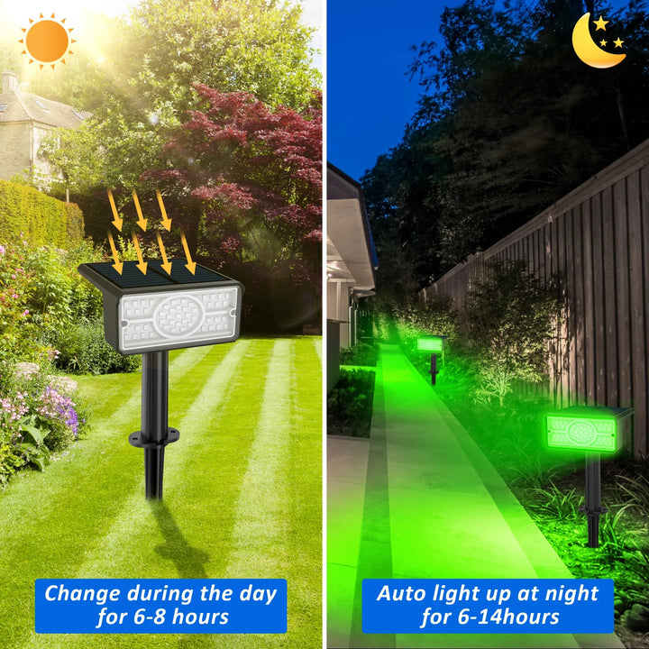 Luvikno | Solara LED Solarspotlight | 4 Lyskilder | 49 LED-er | IP65 Vanntett | Energisparende med Solcellepanel