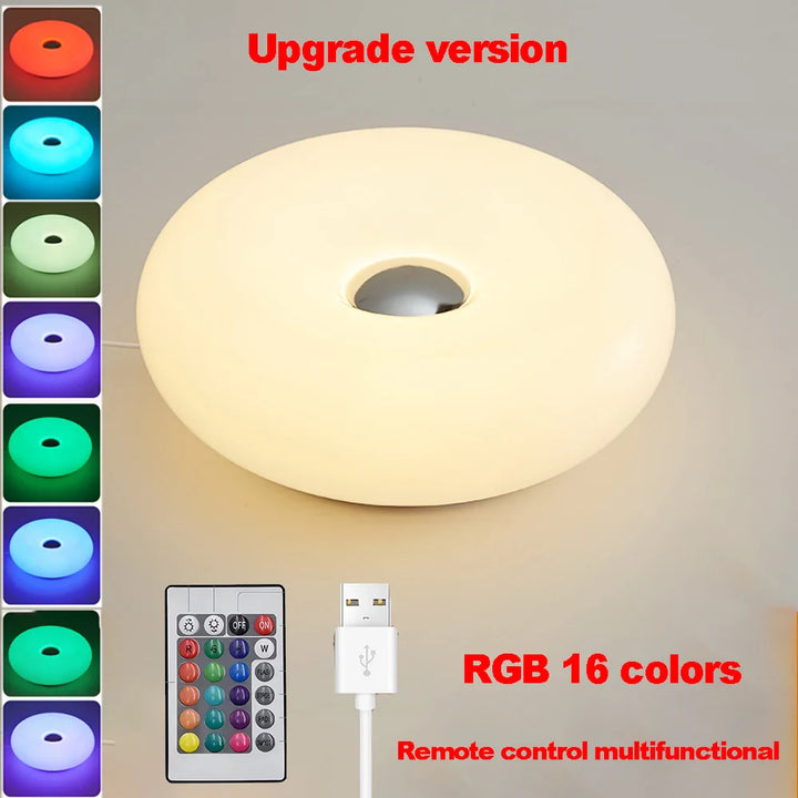 Luvikno | Bordlampe Luminoro Bauhaus | USB & Berøring | RGB 16 farger med fjernkontroll | Ambient lys for stue & soverom