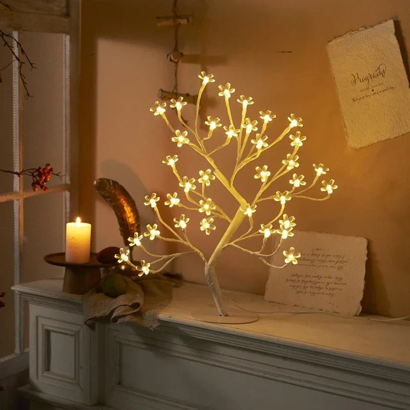 LED Blossom Tree Lampe – Kirsebærblomst Design for Stue og Soverom Dekorasjon | Luvikno